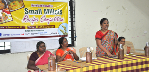 Small Millets recipe competition Dhan foundation